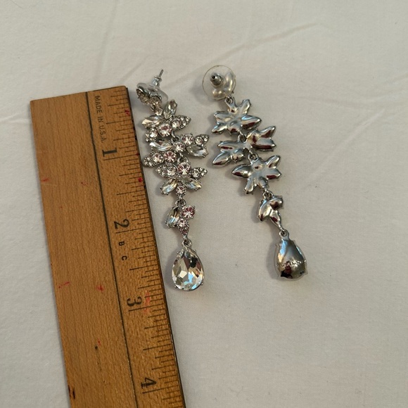 Givenchy Signed Rhinestone Dangle Earrings New - Picture 5 of 7
